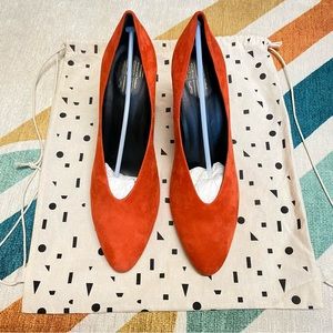 Charlotte Stone Maren heels Size:11 in Tangerine NIB